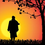 Vector silhouette of a woman N457