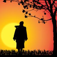 Vector silhouette of a woman N458