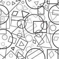 Vector illustration seamless pattern black-and-white geometrical figures for background