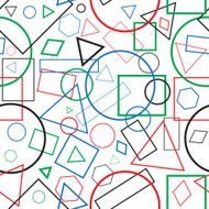 Vector illustration seamless pattern colour geometrical figures for background