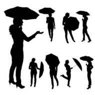 Vector silhouette of woman N51