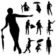 Vector silhouette of woman N52