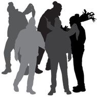 Vector silhouette of a man N84