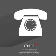 Retro telephone icon flat modern design