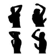 Vector Silhouette Of People N109