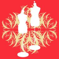 vector vintage tailor&#039;s mannequin N12