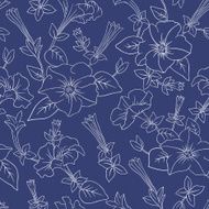 Blue floral seamless pattern N2