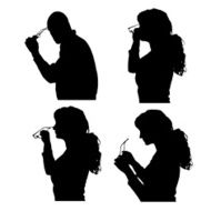 Vector Silhouette Of People N112