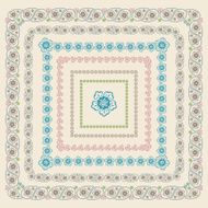 Paisley square frame set Vector Oriental motif