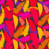 Grunge autumn pattern with fern leafs N3