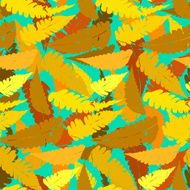 Grunge autumn pattern with fern leafs N4