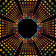 abstract polka dots pattern with black background for design