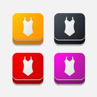 square button swimsuit N7