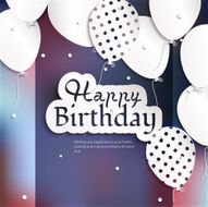 Vector birthday card with balloons and text N23
