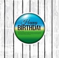 Vector birthday card on wooden background N2