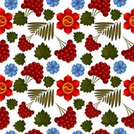 Seamless floral background with Ukrainian motifs
