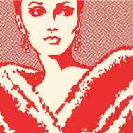 Woman Wearing Fur Wrap N2