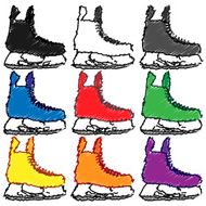 Ice Skates in Different Colours Pencil Style 1