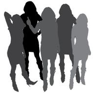Vector silhouette of a woman N468