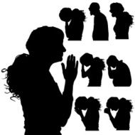 Vector Silhouette Of People N115