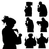 Vector Silhouette Of People N118