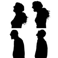Vector Silhouette Of People N120
