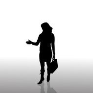 Vector silhouette of businesswoman N6