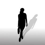 Vector silhouette of businesswoman N7