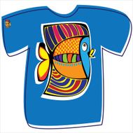 T-shirt with fish on white background