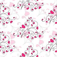 Hearts and swirls on a light background seamless background N11