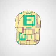 Abstract illustration on peaked cap N19