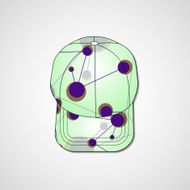Abstract illustration on peaked cap N20