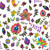 seamless multicolored beautiful flower pattern