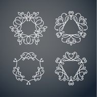 Set of outline monogram 06