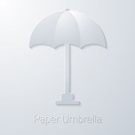 Summer Travel Paper Umbrella flat vector icon