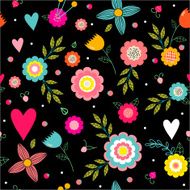 Floral cute seamless pattern