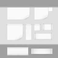 Label Tag Stitch Set White Vector Isolated