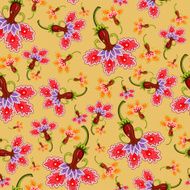 Vector seamless pattern colorful flowers