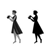 Silhouette of a girl with bowl