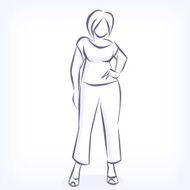 Contour of overweight elegant woman