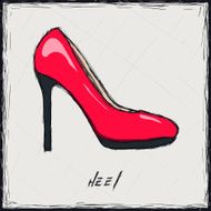Sketch color illustration Sign Shoes N4