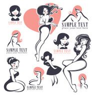 vector collection of pinup girls illustration