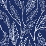 Background of blue print leaf
