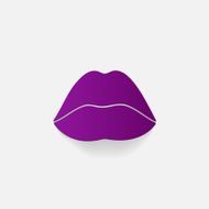 Realistic paper sticker Sexy Lips N5