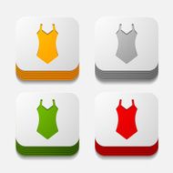 square button swimsuit N8