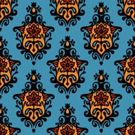 Damask seamless floral vector