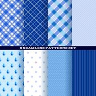 Blue abstract seamless patterns set