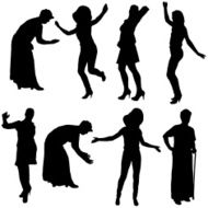 Vector silhouette of women N53