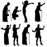 Vector silhouette of women N54