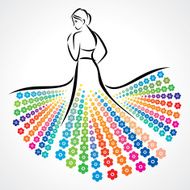 an abstract girl with decorative dress
